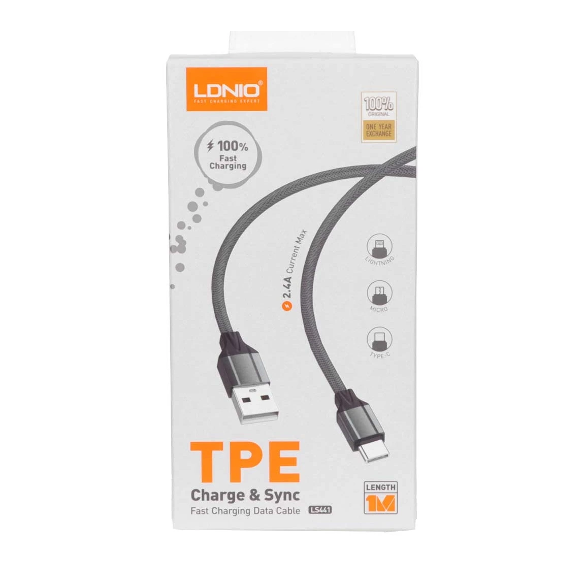خرید کابل شارژ Lightning LDNIO مدل LS441 اصل