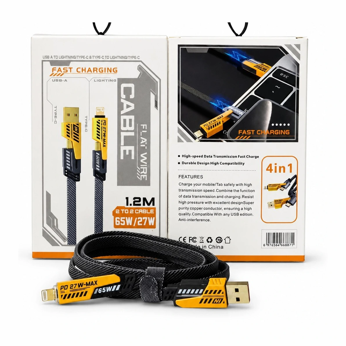خرید کابل شارژ 4 در 1 Fast Charging مدل 65W اصلی