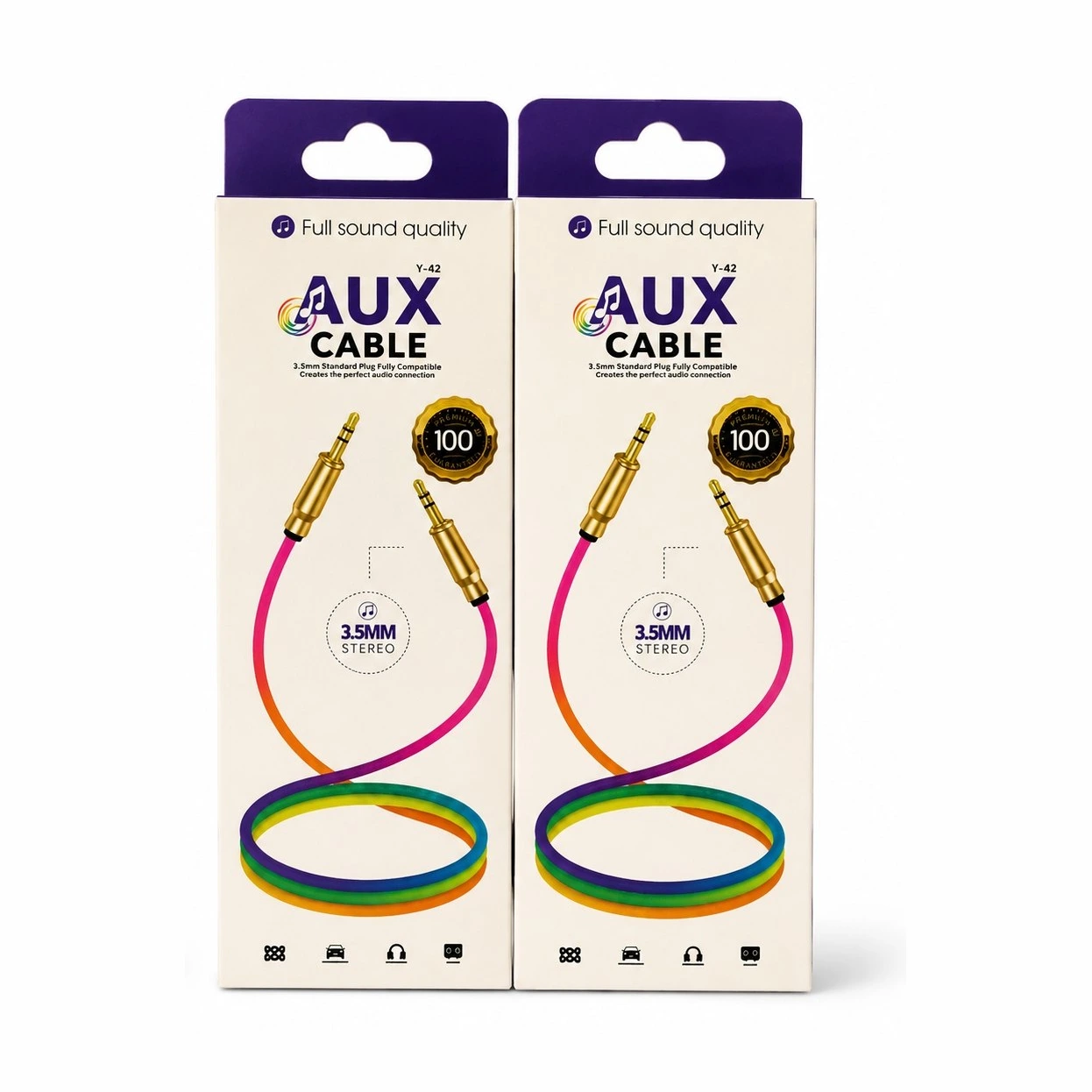 قیمت و خرید کابل AUX رنگی مدل Y